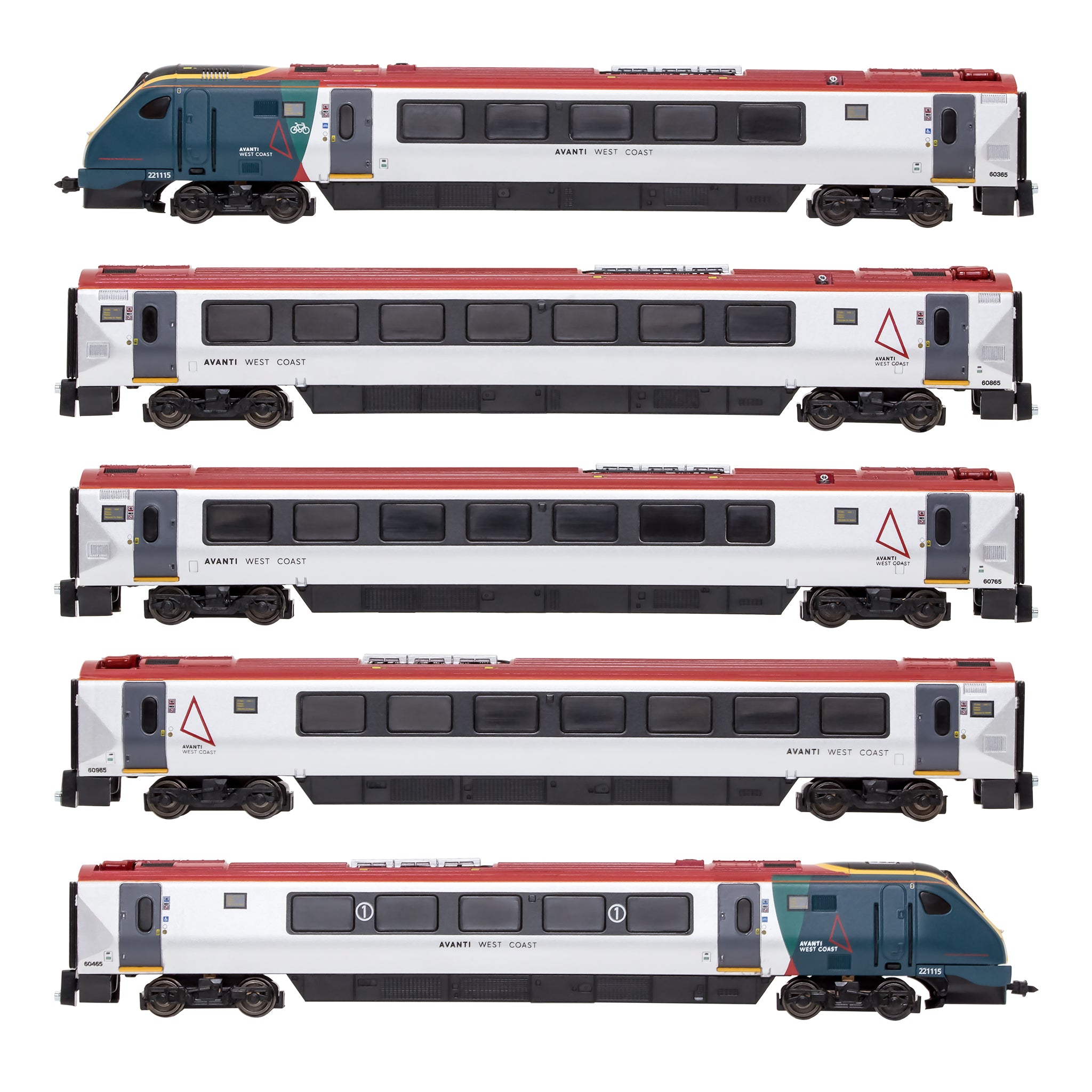 2D-023-005 Class 221 5 Car Set 221115 Avanti West Coast (Red Roof)