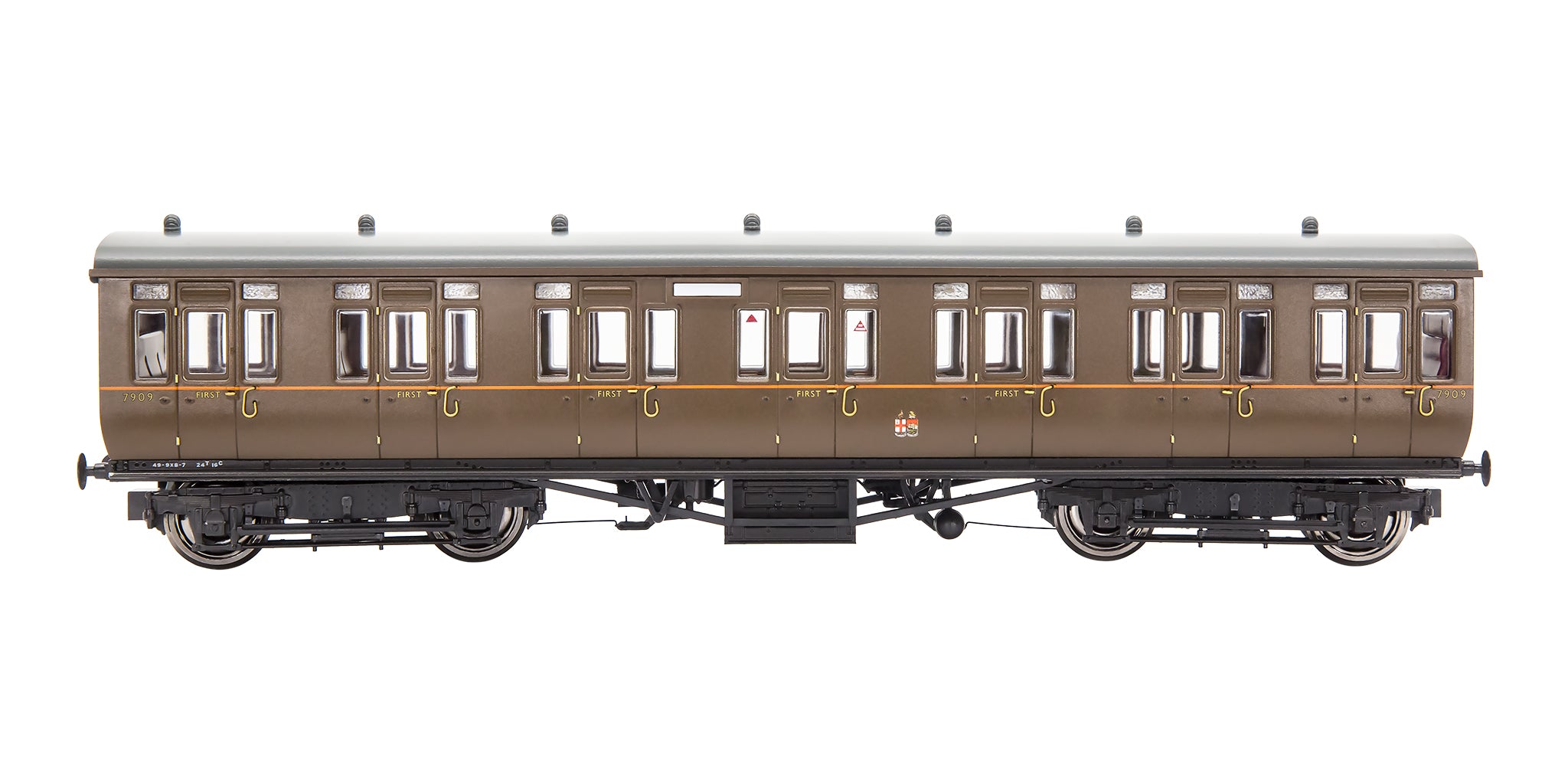 4P-020-421 OO Gauge GWR Toplight M/Line City GWR All Brown Composite 7909 Set 5