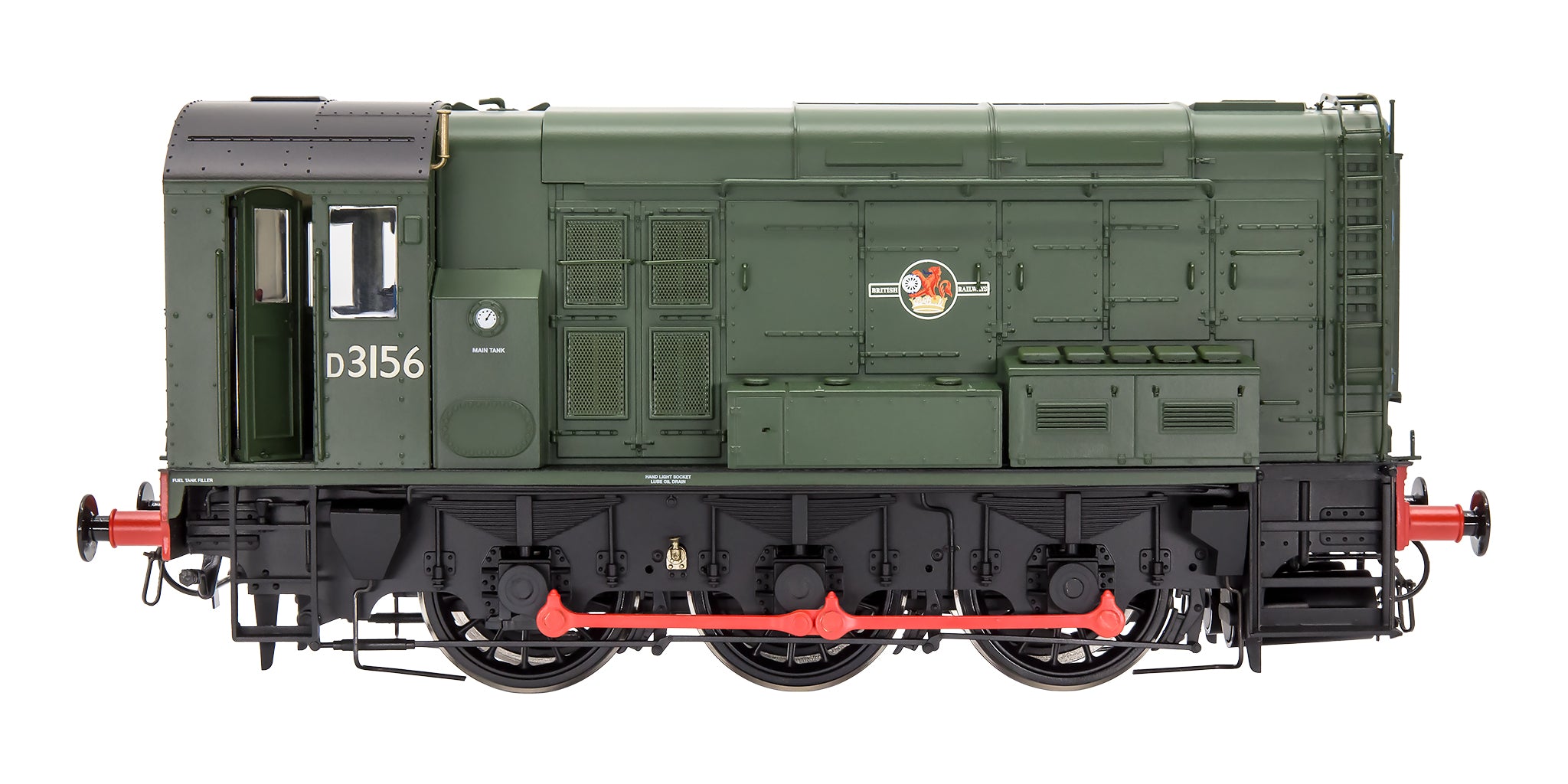 7D-008-018 O Gauge Class 08 D3156 BR Green late crest no wng panels