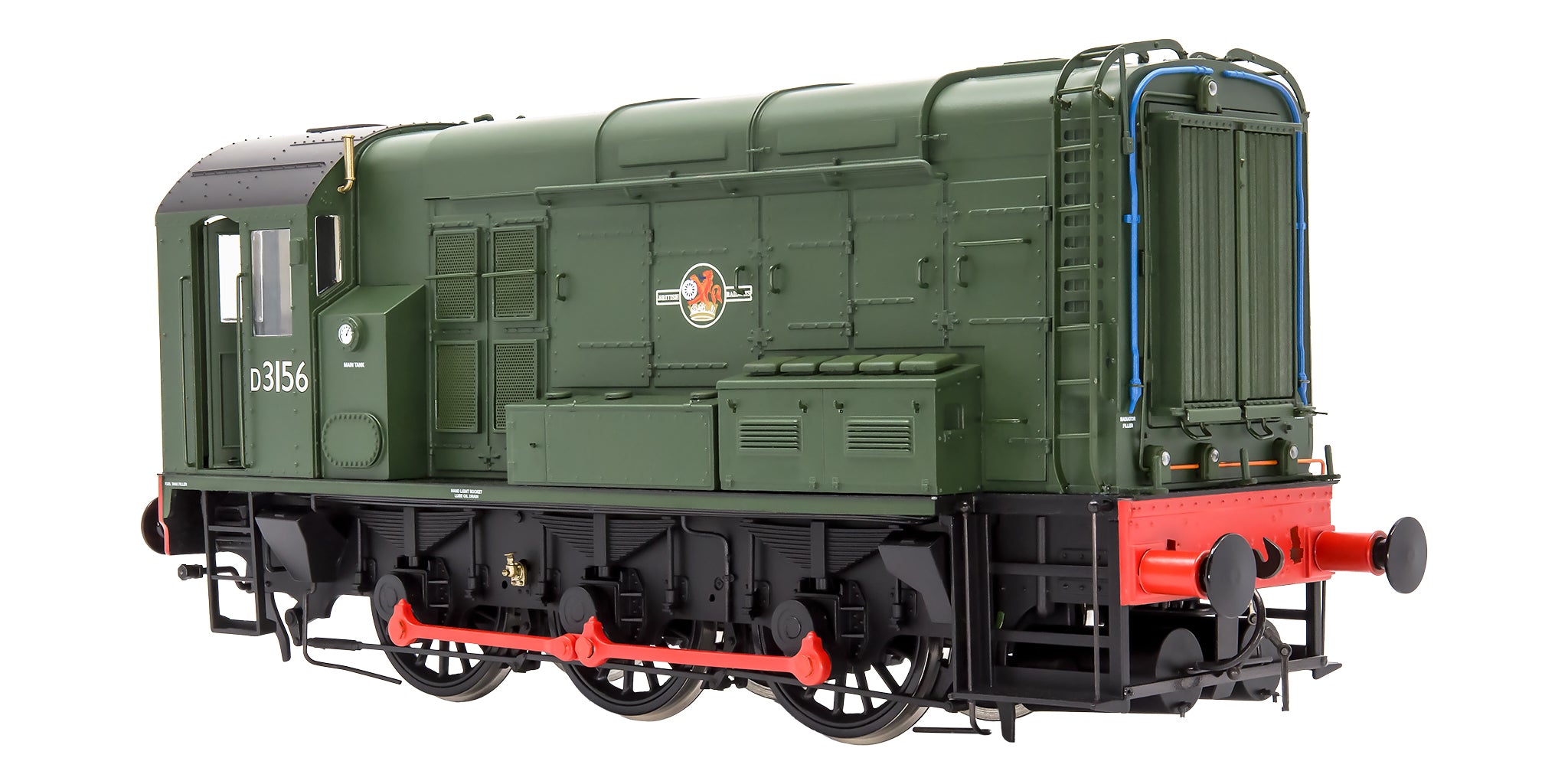 7D-008-018 O Gauge Class 08 D3156 BR Green late crest no wng panels