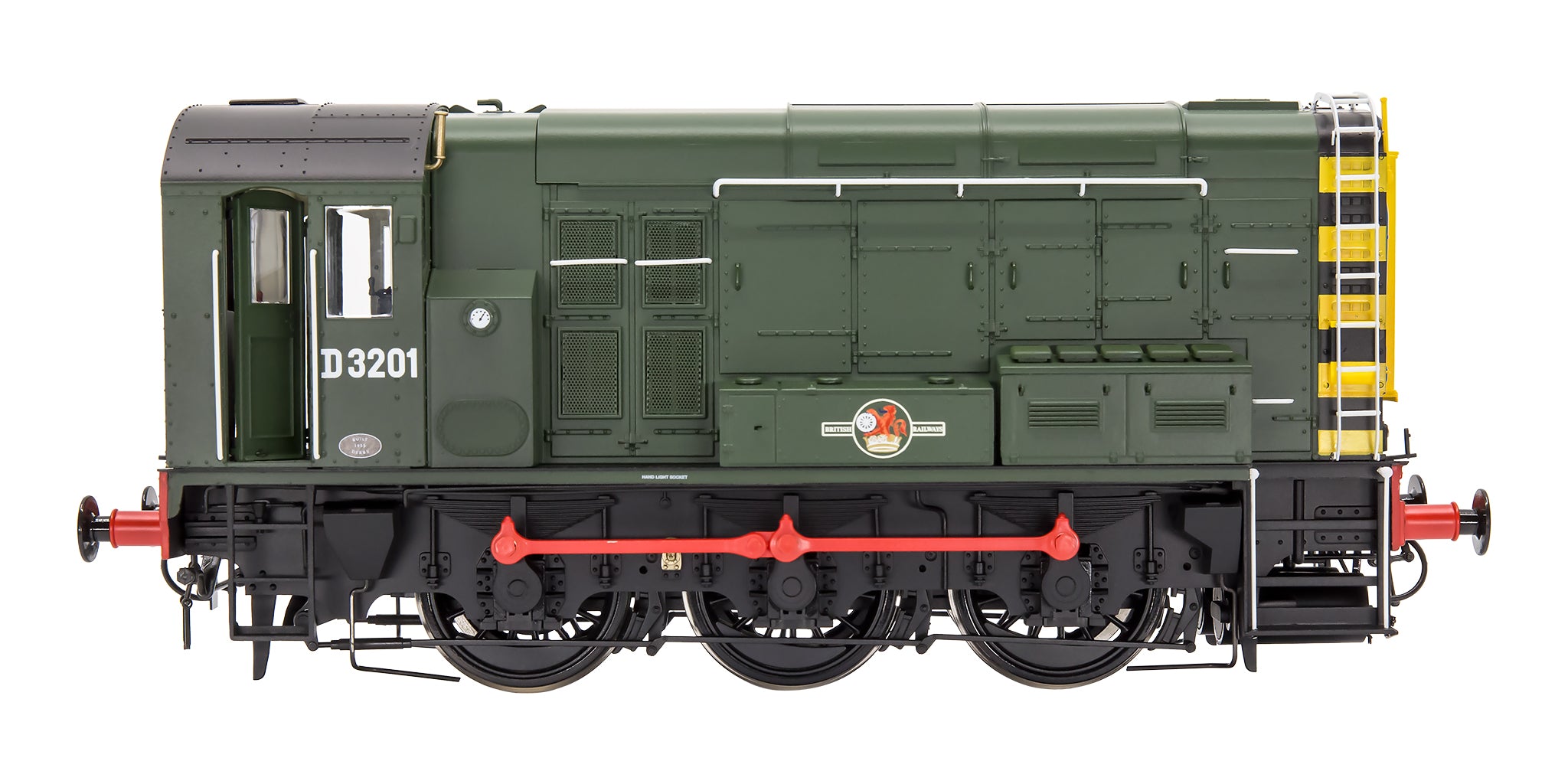 7D-008-019 O Gauge Class 08 D3201 BR Green Late Crest With Wasp Stripes