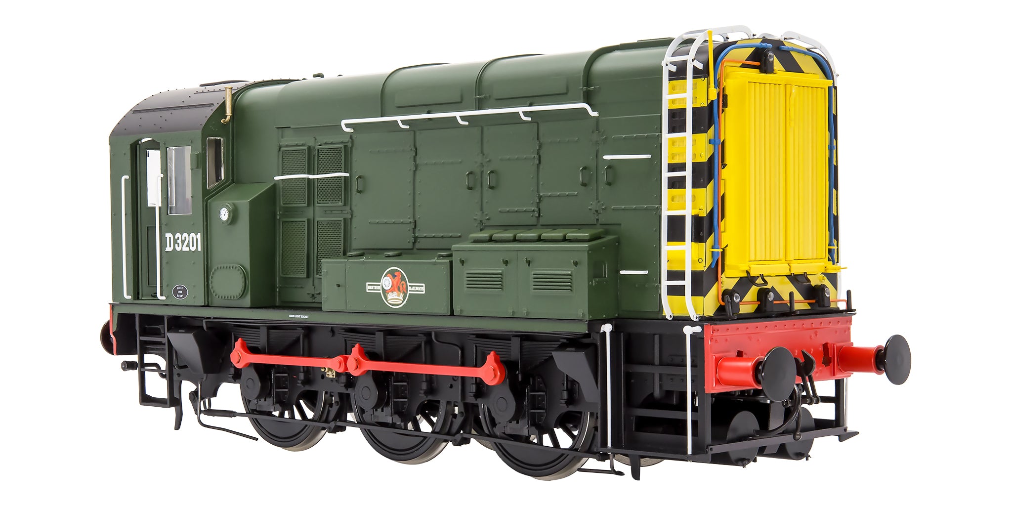 7D-008-019 O Gauge Class 08 D3201 BR Green Late Crest With Wasp Stripes