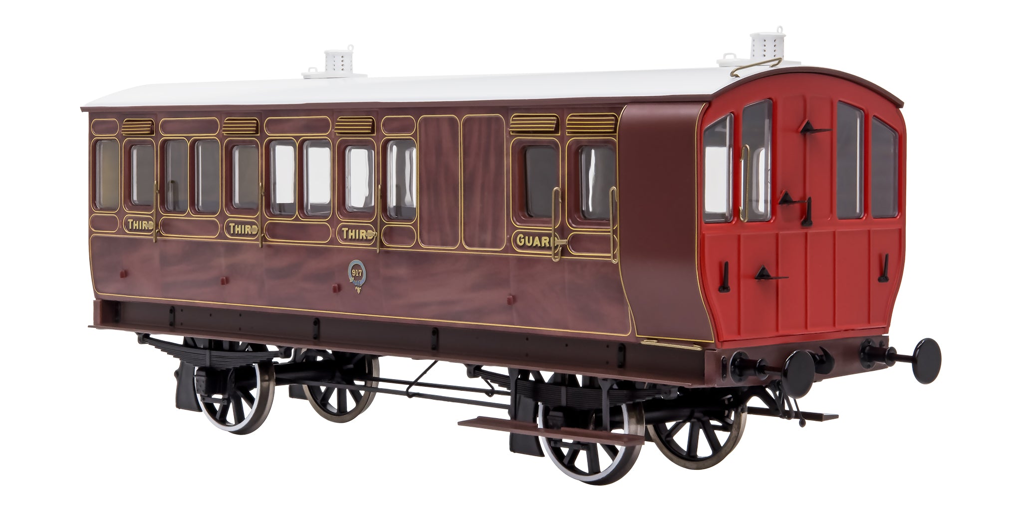 7P-020-001 O Gauge Stroudley 4 Wheel Suburban Oil Lit Brake 3rd Mahogany 917