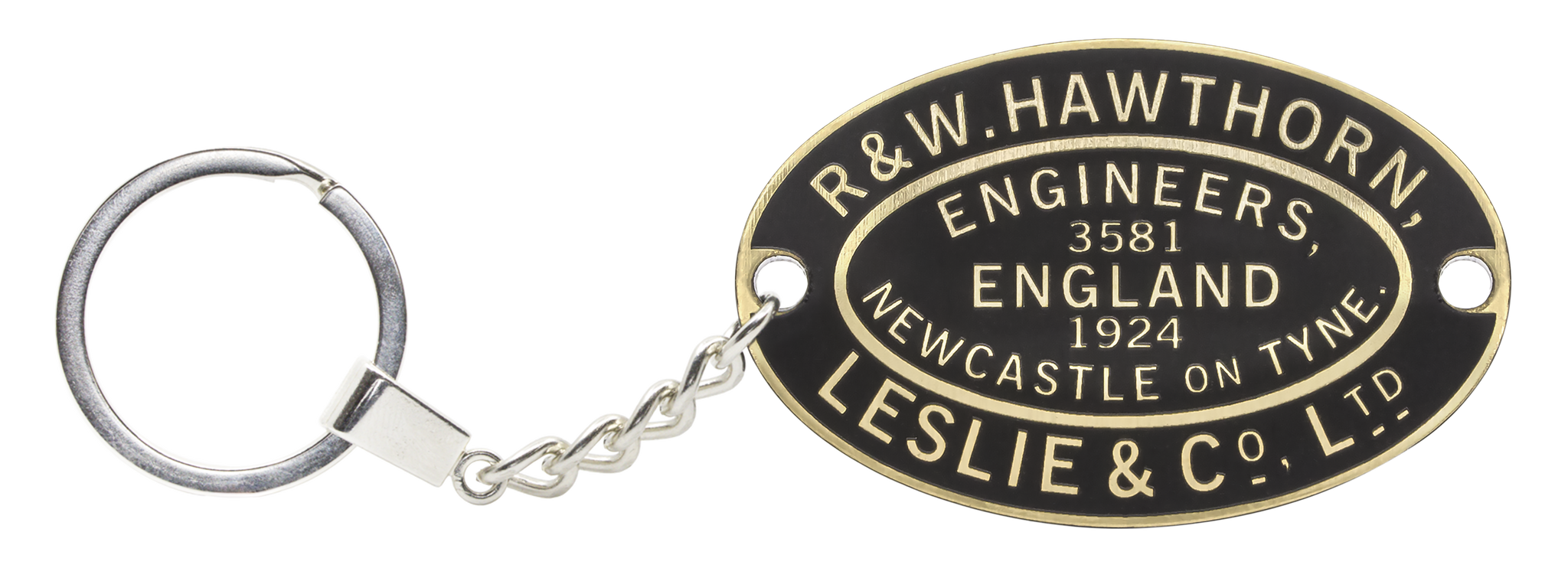 Plate-HL-3581K Hawthorn Leslie Worksplate Keyring – 3581 Marston, Thompson & Evershed No 3