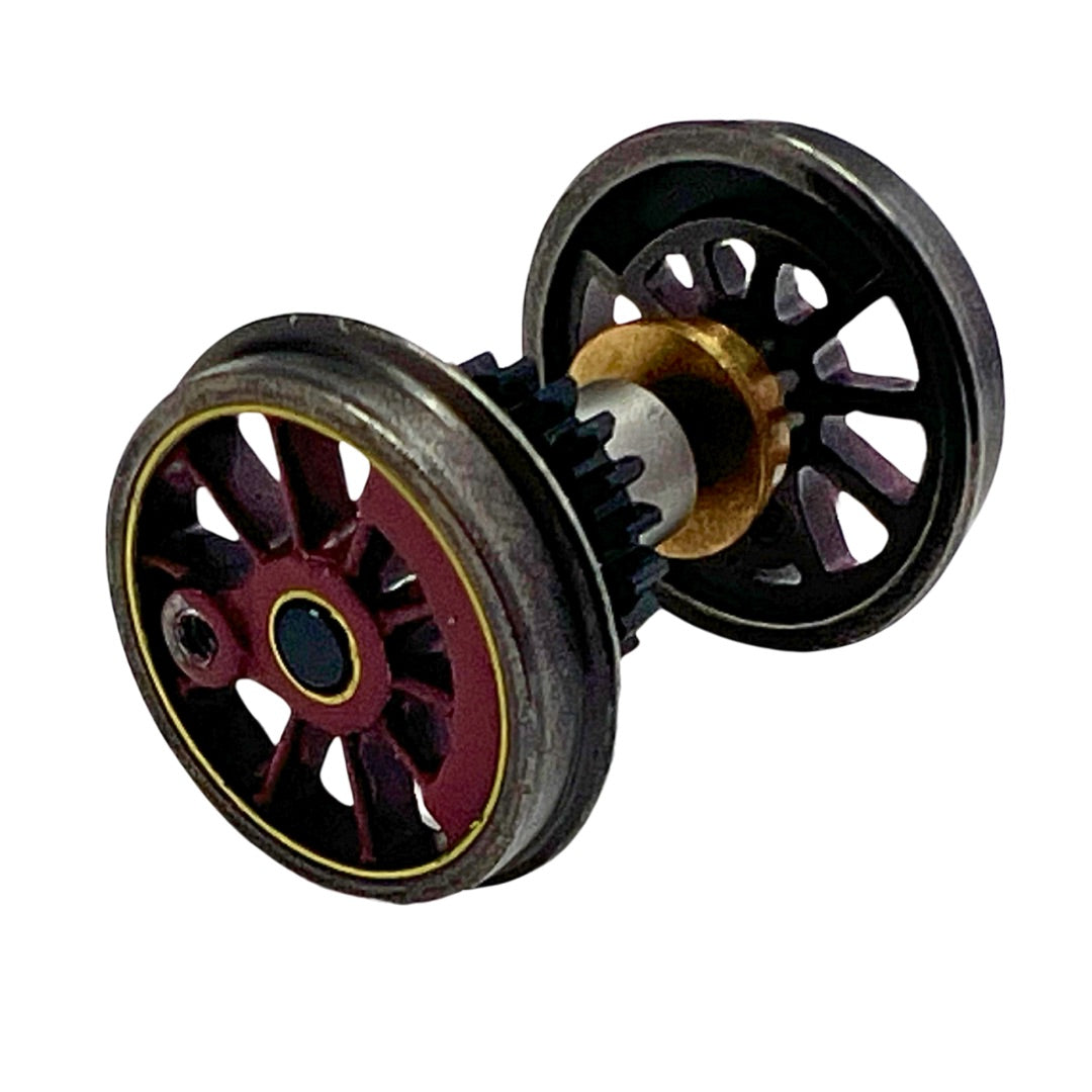 4S-024-WGRY 00 gauge spares H L 040 wheel set geared red yellow lining-R