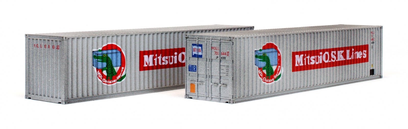 4F-028-103 OO Gauge 40 Ft Container Mitsui Lines Twin Pack Weathered