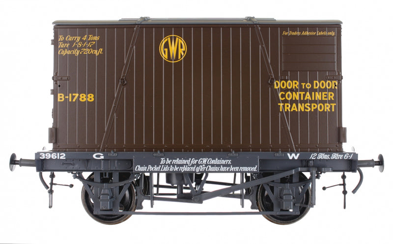7F-037-002 O Gauge GWR Conflat 39612 BD2 Choc Container B 